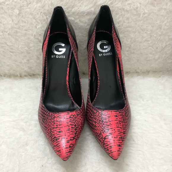 G by Guess pink black animal print heels - Picture 2 of 11